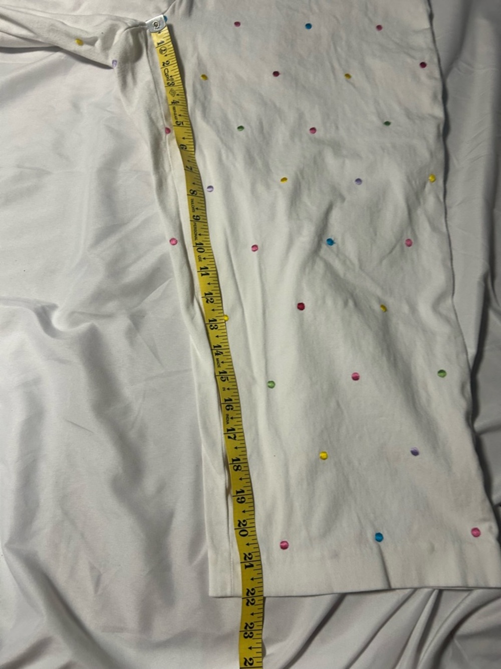 Briggs New York Womens Capri Pants White Embroidered Polka Dots Size 16 - Picture 9 of 13